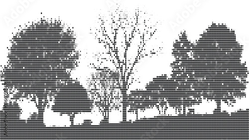 Tree silhouettes forest abstract nature background design