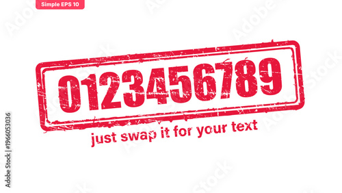 official stamp label red rubber stamp vector with distressed ink texture and clean frame, built for packaging, shipping labels, office paperwork, certification workflows, and commercial branding use.