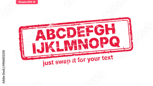 official stamp label red rubber stamp vector with distressed ink texture and clean frame, built for packaging, shipping labels, office paperwork, certification workflows, and commercial branding use.