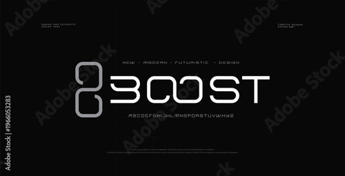 Sports digital modern alphabet fonts. Typography technology future creative font. vector 