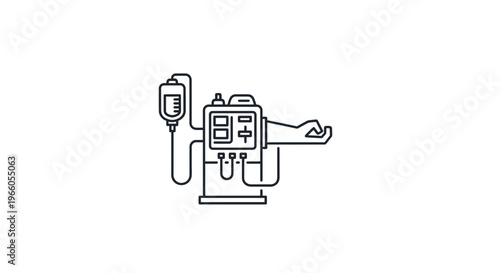 Dialysis Machine Icon: Kidney Treatment, Medical Equipment, Healthcare Technology