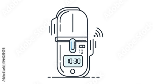 Digital Alarm Clock with Time Display and Wireless Signal Icon
