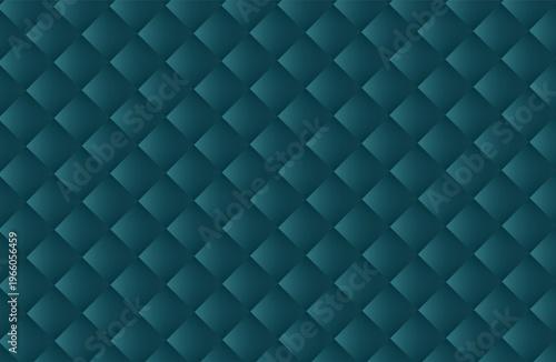 Dark green blue upholstery. Geometric pattern. Stylish texture. Luxury dark green blue background. Vector illustration. Seamless luxury cushioned surface. Cover, poster, flyer. Business background.