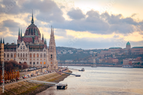Hungarian parliament building side view