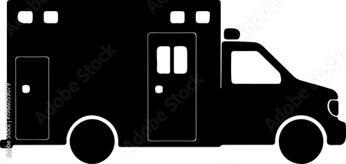 Graphic illustration depicting a vital emergency medical service vehicle for rapid patient transport and urgent assistance