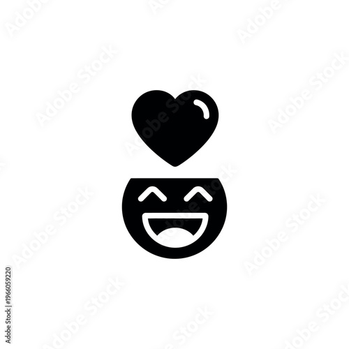 Theater Mask with Heart Symbol Emoticon.
