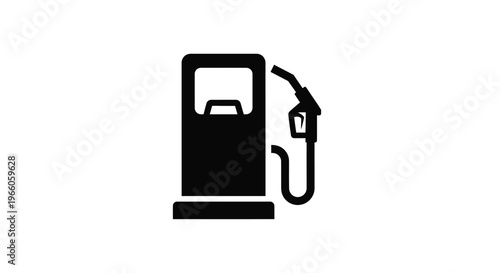 Black gas pump icon against a white background a striking silhouette
