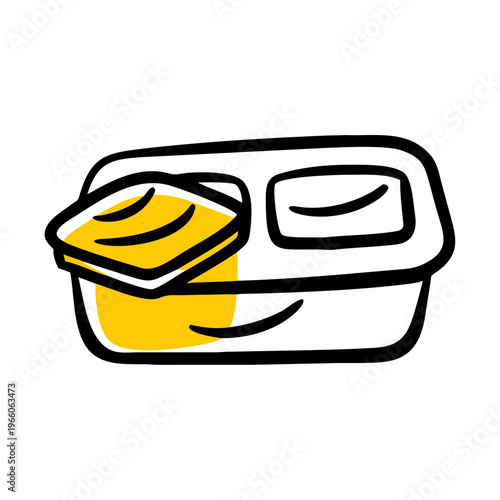 Plastic lunch box container with compartments for healthy meal prep and school food storage