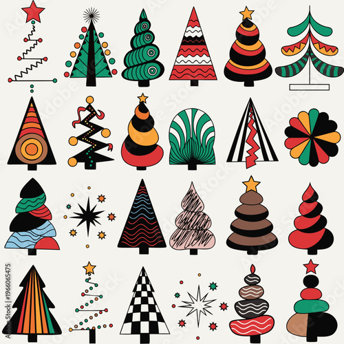 Christmas Tree Vector Set – Festive Holiday Trees & Decorative Elements