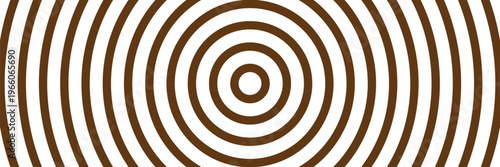 Concentric Circle Pattern Background with Brown and White Hypnotic Optical Illusion
