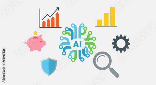 Artificial Intelligence Technology Concept Icons.