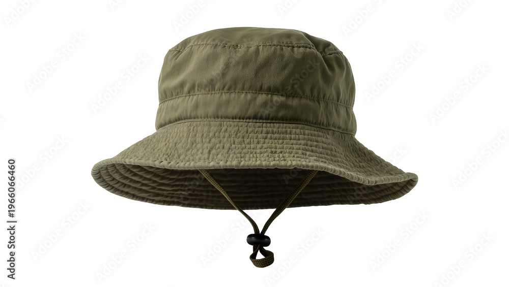 Photography Poster Olive green bucket hat wide brim chin strap