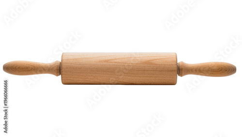Konstfotografi Wooden rolling pin isolated on transparent background, essential for baking