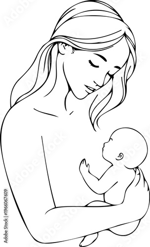 Mother's Day greeting card illustration vector graphics