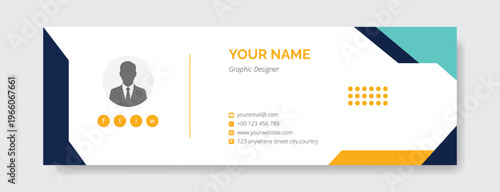 Modern Corporate Email Signature Template – Professional Contact Info Banner Layout.