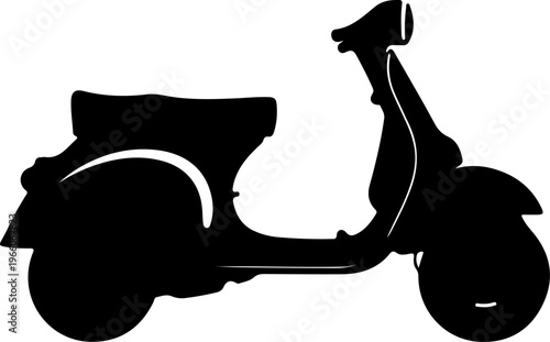 Classic Scooter Silhouette Vintage Transportation Icon