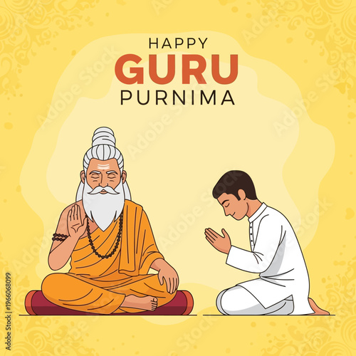 Happy Guru Purnima: Disciple Seeks Blessings from Guru