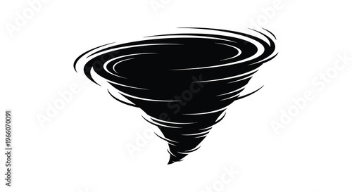 A swirling dark vortex of energy is depicted in this striking image showcasing a dramatic weather phenomenon silhouette high quality professional