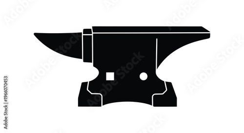 A stark black silhouette of a traditional blacksmith s anvil showcasing its robust form and functional design silhouette high quality professional detailed