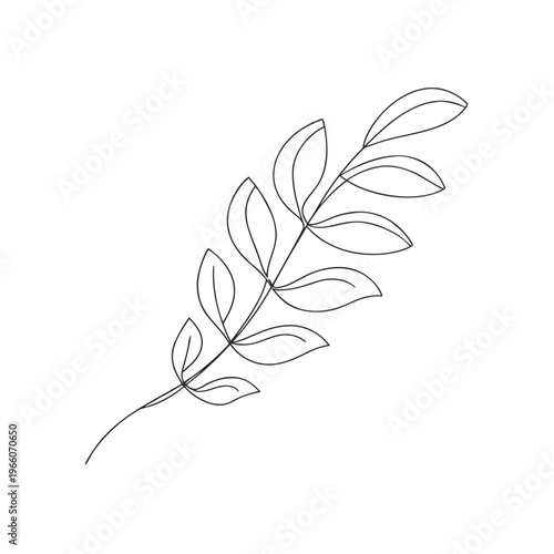 Simple Plant Line Drawing