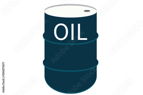 原油が入ったドラム缶とオイル漏れのエネルギー資源イメージイラスト
