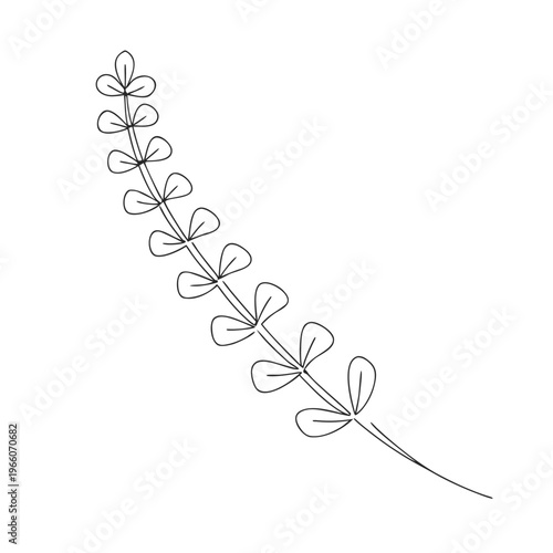 Simple Plant Line Drawing