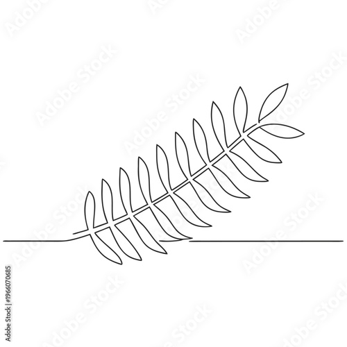 Simple Plant Line Drawing