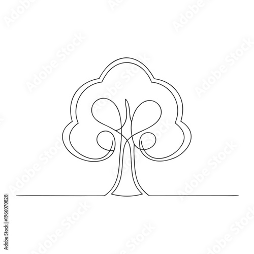 Simple Tree Line Art Design