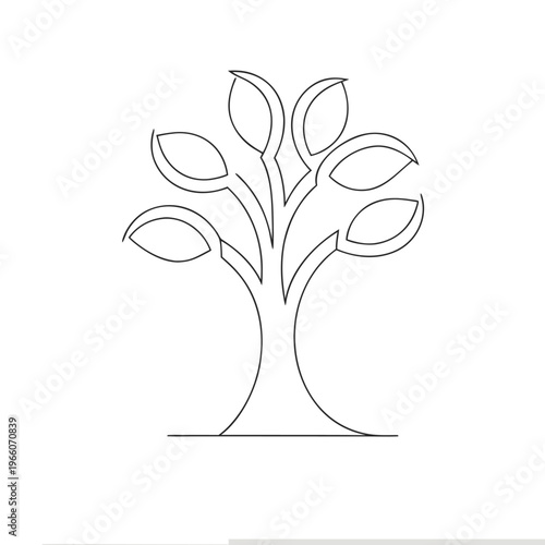 Simple Tree Line Drawing