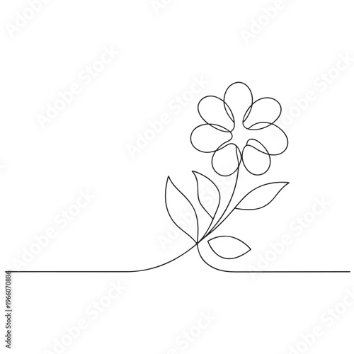 Simple Flower Line Drawing