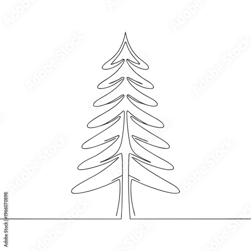 Simple Tree Line Drawing