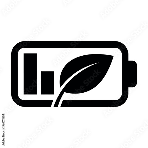 Eco-friendly battery icon representing green energy and sustainable power technology.