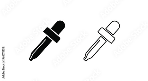 Two black and white illustrations of a laboratory dropper or pipette