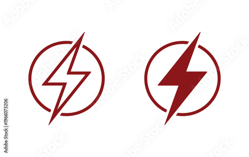 Lightning Power Icon Vector, Electric Energy Symbol, Power Sign Illustration, Energy Efficiency Concept, High Voltage Graphic, Lightning Bolt Icon, Technology Icon Set, Electricity Concept, Renewable 