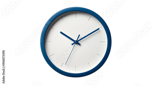 Free Download Blue round clock white face, isolated on transparent background - GFXLoad