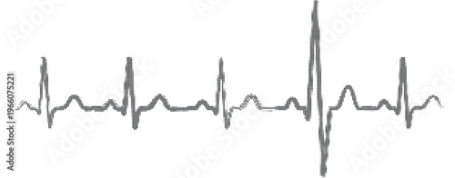 Medical EKG heartbeat line halftone design concept with dots texture for hospital monitors and cardiac pulse illustration.