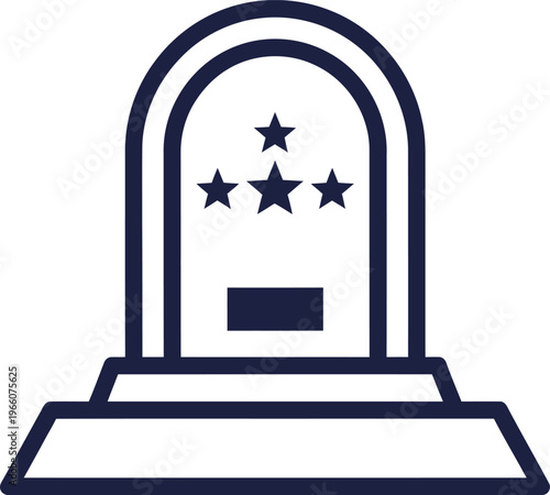 Memorial day remembrance honoring fallen heroes with a grave marker