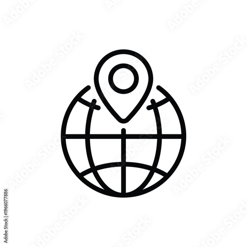 GPS Pin Soft Stroke Minimalist Vector