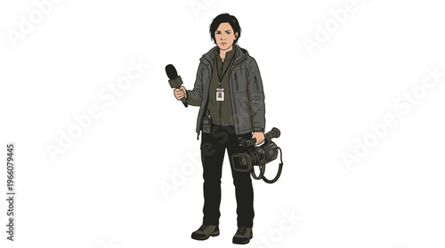 Man holding a leaf blower.