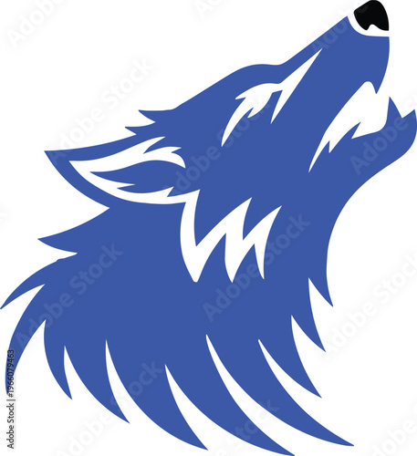 wolf head silhouette emblem logo mascot wilderness animal crest vector