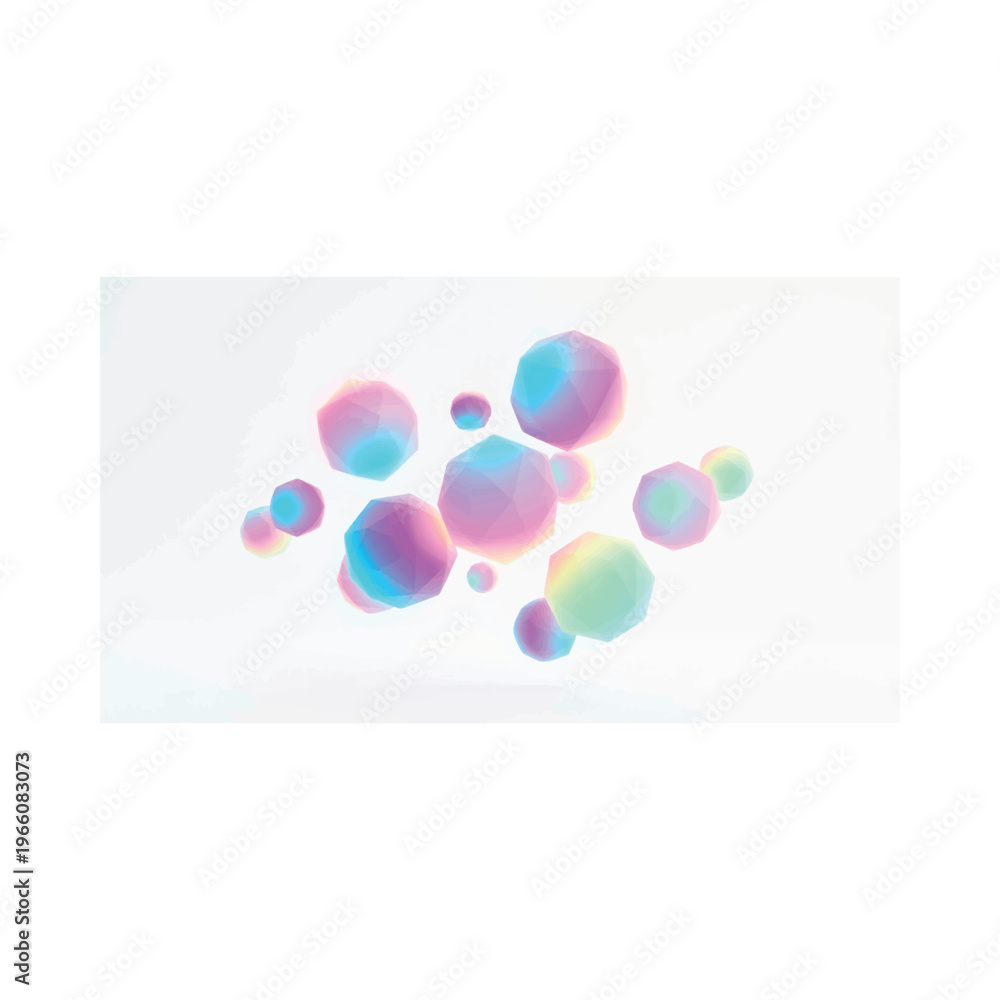 Fototapeta premium Multicolored Bubbles Floating Together.