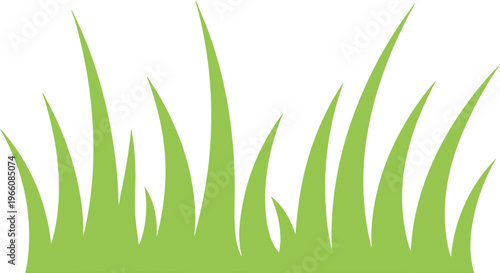 Green grass blades silhouette