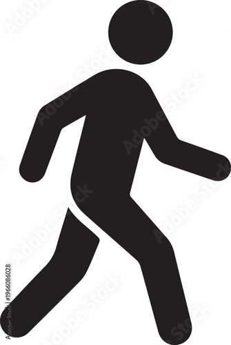 Minimalist Stick Figure Person Walking Icon