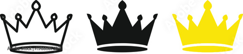Three crowns in white black and yellow