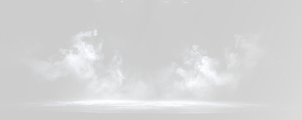 white smoke swirl and fog on soft light grey studio background png