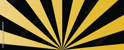 Black yellow sun rays burst pattern graphic background
