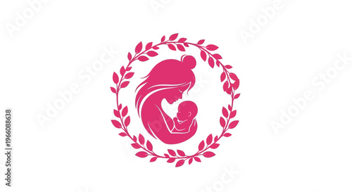 Mother holding newborn baby close.