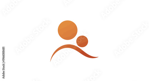 Orange abstract human figure design.
