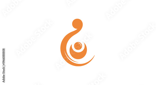 Foto Orange swirl design symbol logo.