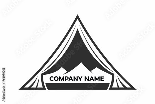 Camping Shelter Silhouette with Open Flap for Outdoor Adventure Theme